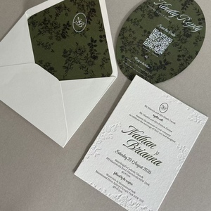 Invitación de Boda de Lujo, Tarjeta de Felicitación con Impresión Tipográfica, Laminación de Película, Diseño Elegante, Papel Kraft de 600 g/m², Boda de Alta Gama - Product Image 4
