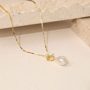 Chris April Gold Plated 925 <strong>Sterling</strong> <strong>Silver</strong> <strong>t</strong> <strong>bar</strong> Toggle Chunky Baroque Freshwater Pearl <strong>Necklace</strong> - Product Image 3