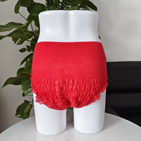 Culottes menstruelles jetables rouges de haute qualité en pâte de bois écologique pour femmes, usage nocturne, respirantes, super absorbantes