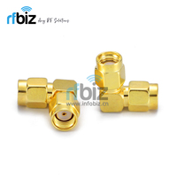 Adaptateur coaxial RF coudé SMA mâle vers SMA mâle à polarité inversée plaqué or INERGEK RPSMA-JWJ, connecteur 50 Ohm