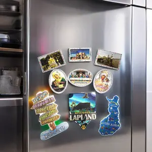 Serie su misura del turismo del magnete del frigorifero del Design moderno con il materiale del tema turistico magnete magnetico del frigorifero della stagnola