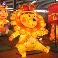 Lanternes géantes d'animaux d'extérieur, lanternes réalistes en soie, tigre, girafe, panda et cerf, décoration lumineuse LED pour le Nouvel An chinois, Festival des lanternes
