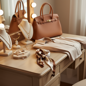 Foulard Quadrato Piccolo a Quadretti Floreali 70x70cm in Seta, Accessorio Moda Donna - Product Image 2