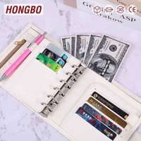 Carpeta de billetera con cremallera A7 de Bajo mínimo y bajo riesgo, carpeta de anillas de sobres con cremallera disponible como planificador de anillos de cuero