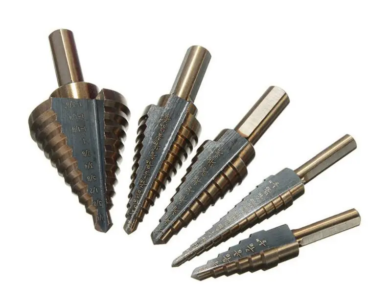 5pcs Step Drill Bit Set Hss Cobalto Múltipla Buraco Bit De Perfuração para o Metal