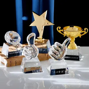 Wholesale Mini Pentagon Crystal Trophy Personalized Crystal Trophy Customized Sports Award