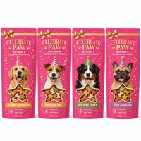 Sacs d'emballage alimentaire personnalisés avec logo pour friandises pour chiens, sacs Mylar à fenêtre étoile refermables avec fermeture éclair, pochettes verticales pour anniversaire de chien