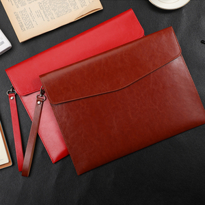 A4 <strong>File</strong> <strong>Folder</strong> <strong>PU</strong> Leather Business Document Holder Organizer Snap Closure Envelope <strong>Folder</strong> Case Storage Bag for Receipt Contract - Product Image 2
