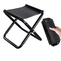 Tabouret pliant Oxford d'extérieur, chaise portable pour camping/jardin, logo personnalisé - Petite taille pliable pour la pêche, le train, la plage, les pique-niques