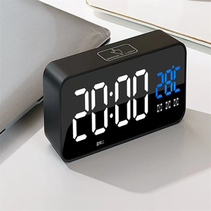 Âm Nhạc LED Hiển Thị Kỹ Thuật Số Bảng Âm Nhạc Đồng Hồ Báo Thức Với Gương 3 Cài Đặt Báo Thức - Product Image 3