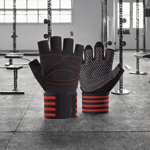 Yiwu logotipo personalizado gimnasio Fitness guantes mejor neopreno dedo ejercicio levantamiento de pesas guantes con muñequeras - Product Image 2
