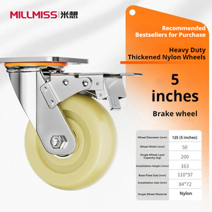 Schwerlast-Lenkrollen mit Bremse Geräuscharme Topplatten-Schwenkrollen mit Bremsen für Möbel und Werkbankwagen - Product Image 4