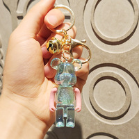 Porte-clés ours violent dessin animé 3D pendentif sac cloche mignon