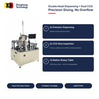 Machine automatique de distribution de colle à double tête pour l'assemblage d'inducteurs CMS avec inspection CCD et cuisson en four tunnel
