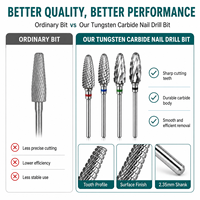 Fraise conique de 6,0 mm en carbure de tungstène avec revêtement TiN, fraise conique pour le lissage des ongles, pour machine de manucure et pédicure