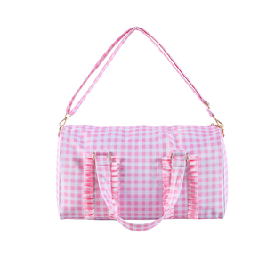 <span class=keywords><strong>Bolsa</strong></span> de Viaje Infantil de Tela Vichy con Logotipo Personalizado al por Mayor, Decoración con Volantes, <span class=keywords><strong>Bolsa</strong></span> de Viaje Infantil Multicolor - Product Image 1