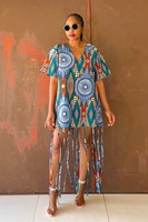Robe à franges à imprimé africain très vendue, robes Ankara, robe décontractée, prix moins cher