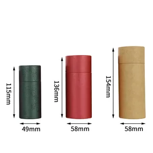 Wadah Kardus Bulat Kosong Silinder Kemasan Tabung Kertas Kraft Bulat Grosir untuk Tabung Kertas Kardus Teh Dapat Terurai