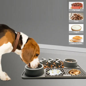 Hot selling bisphenol-free food grade pet silicone food <b>bowl</b> <b>mat</b> pet distraction licking pad <b>dog</b> slow feeder - Product Image 3