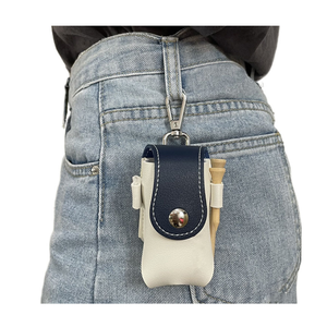 Outdoor Leather Golf Ball Pouch Ball Waist Bag Organizer Case Golf Accessories Storage Bag