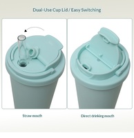 Nouvelle tasse à paille en acier inoxydable de 850 ml grande capacité, à double paroi, isolée sous vide, en céramique, style minimaliste moderne, pour le commerce transfrontalier