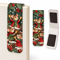 Marque-page magnétique mignon en forme de train de Noël, marque-page pliable personnalisé, design canne à sucre et sapin de Noël, cadeau de lecture de Noël, papeterie