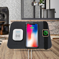Support de charge 3-en-1 Dock 10W Chargeur sans fil pour iPhone XS/XS Max/XR/X/8/8 Plus Compatible avec les écouteurs