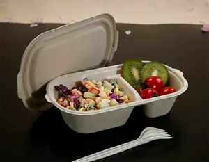 A buon mercato chiaro plastica biodegradabile amido di mais di insalata di riso a microonde di pranzo ciotola di scatola con coperchio