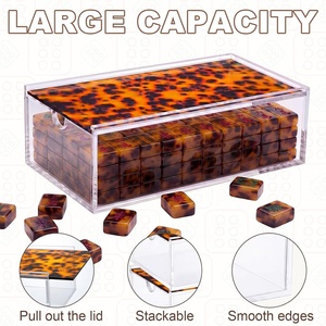 Estojo de Mahjong em Acrílico Portátil e Removível, Caixa de Armazenamento Transparente Vazia para 160 Peças de Mahjong Americano de 1.2 polegadas (Peças Não Incluídas) - Product Image 3