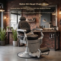Fauteuil de barbier hydraulique vintage professionnel inclinable et pivotant pour salons de coiffure