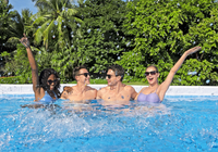 Bestway 56475 Power Steel 7.32 m x 3.66 m x 1.32 m Haute Qualité Famille Extérieur Rectangle Cadre en Acier Piscine Hors Sol