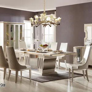 Ensemble de table à manger en MDF à haute brillance pour meubles de salle à manger moderne