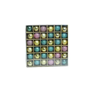 Enfeites de bola para árvore de natal, conjunto de 36 peças de cores mistas, rosa, prata e dourado