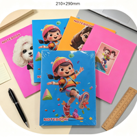 Cuaderno Personalizado con Diseño de Dibujos Animados, 210x290mm, Cubierta de 350gsm, 180 Hojas, Encuadernación Cosida, para Estudiantes, Escuela y Oficina