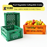 Caisse logistique pliable en plastique pour supermarché, durable, en maille, pour le stockage et le transport de légumes et fruits