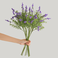 Bunga Lavender Ungu Buatan yang Trendi, Perlengkapan Fotografi Pernikahan, Dekorasi Rumah, Buket Rumput, Cetakan Injeksi