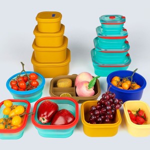 Food Grade Silicone Round <b>Lunch</b> <b>Box</b> Airtight Microwave Safe For Office Use - Product Image 3