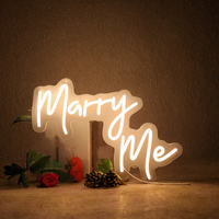 Décorations de demande en mariage, enseigne néon LED « Marry Me » blanc chaud, télécommande, publicité de mariage, personnalisable, utilisation à domicile ou au bureau