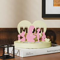 Stampo in silicone riutilizzabile per portacandele in resina epossidica LEQU Happy And Fun per la festa della mamma, per decorazioni domestiche e creazione di candele fai da te