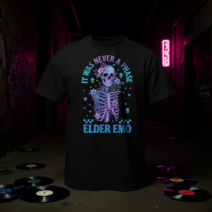 T-shirt Elder Emo Club Skeleton, design graphique, coupe unisexe - Product Image 3