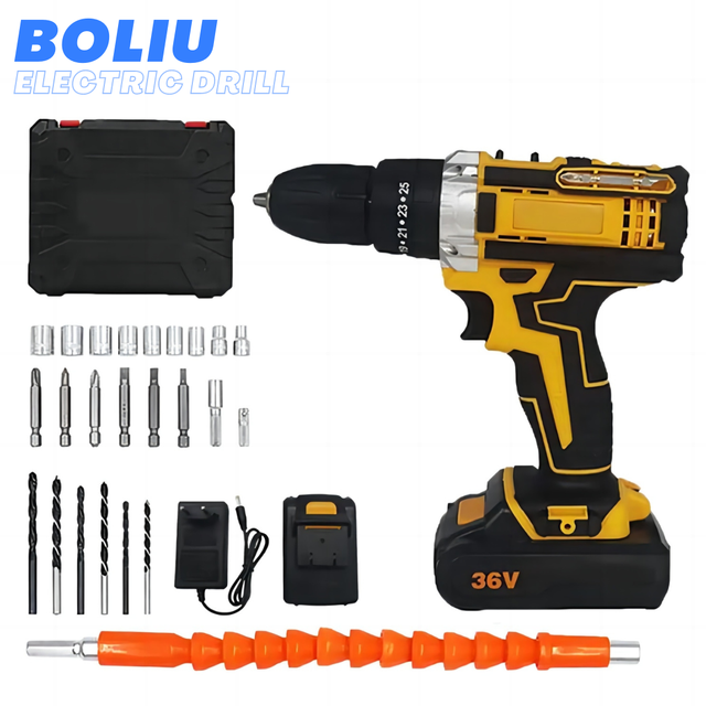 High Quality Boliu 21V Cordless Drill Set 1500mAh Lithium Battery 1 Year Warranty OEM/ODM Customization Hard Case Packaging for