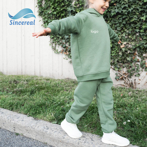 Logo ricamo personalizzato abbigliamento per bambini inverno autunno Set 2 pz <span class=keywords><strong>pantaloni</strong></span> da Jogger per ragazzi e ragazza tuta in <span class=keywords><strong>pile</strong></span> - Product Image 1