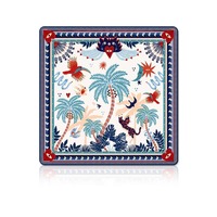 Tapis de Mahjong Anti-Choc Direct Usine, Antidérapant, Motif Drapeau Américain & Porcelaine Bleue, Coussin de Table Silencieux pour Tuiles, En Stock