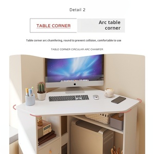 Ngôi nhà nhỏ Màu gỗ sồi góc tam giác góc bàn học bàn máy tính bàn viết tại nhà - Product Image 2