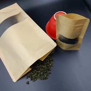 Sacs en papier kraft à fond plat personnalisés en gros, design autoportant en carton ivoire avec fenêtre, matériaux recyclés pour vêtements - Product Image 6