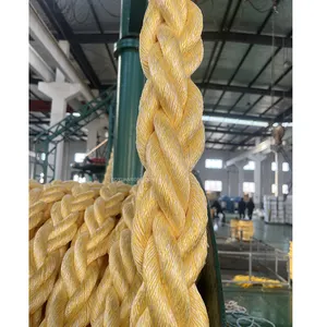 Factory Supply 8/12 Strand Mooring Rope With Polyester Material Double Braided Anchor Rope 60MM 64MM
