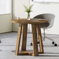 Table de conférence moderne 4 personnes, bureau de bureau en bois durable et écologique, gestion des câbles, base robuste pour les petits espaces