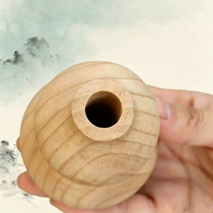 Ornement en bois creux en forme de calebasse, élégant et raffiné, pièce unique en bois de pêche, décoration d'intérieur, cadeau de déménagement - Product Image 4