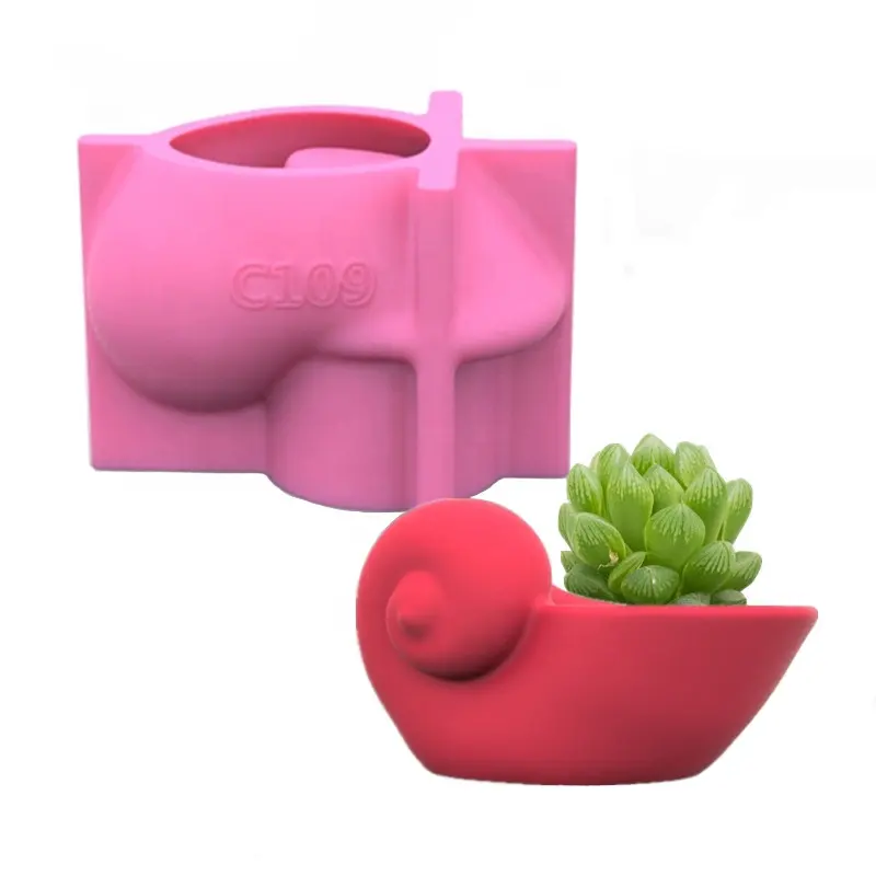창조적 인 쉬운 운영 참신 3D 항해 쉘 달팽이 모양 DIY 실리콘 콘크리트 수지 석고 양초 냄비 항아리 재떨이 금형
