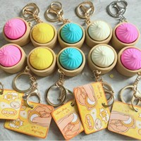 Porte-clés Squishy anti-stress, breloques mignonnes pour sacs, pour les trajets quotidiens et le bureau, jouets sensoriels Squishy en forme de raviolis mystère